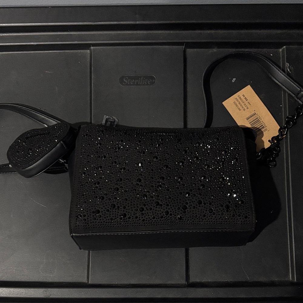 Steve Madden Black Sparkle Crossbody Bag
